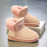 女童鞋冬季加绒加厚大棉鞋，防水防滑女孩，宝宝儿童雪地棉靴子