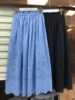 韩国气质蓝色全棉刺绣镂空半身裙，木耳边松紧，腰文艺气质中长裙子夏