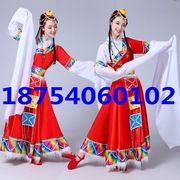 藏族舞蹈演出服装现代少数民族服饰舞台古典水袖表演服套装女