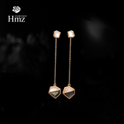 法国hmz原创贝壳耳环，女小众设计感耳饰高级感耳坠2023年