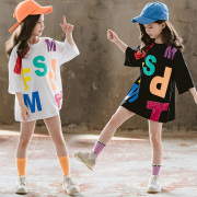 女童连衣裙夏装，2023母女亲子装洋气女孩短袖，t恤韩版儿童裙子