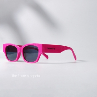 欧美嘻哈风格亮色墨镜UV400防紫外线猫眼粗框可配近视潮太阳眼镜