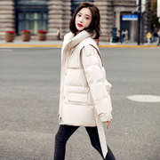白色立领羽绒服女短款2022年冬季时尚气质韩版白鸭绒显瘦外套