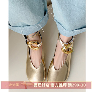 Kmeizu巨软~内增高4cm时尚单鞋女春链条欧美设计师奶奶鞋玛丽珍鞋