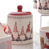 可爱圣诞老人手绘陶瓷储物罐创意家居密封罐杂粮零食带盖罐子