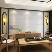 新中式山水墙纸客厅沙发电视背景墙，壁纸卧室影视，墙布壁布定制壁画