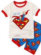 男童夏装套装2023美国队长童装超人短袖纯棉薄，款儿童蝙蝠侠衣