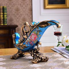 客厅欧式创意摆件高档红酒架茶几家用树脂酒柜奢华装饰轻奢家居品