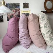 复古花朵纯色全棉枕套纯棉单品单人枕套碎花紫色粉色搭配单件