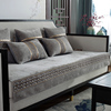 新中式四季通用沙发垫布艺，防滑老式坐垫子123红木，实木套巾罩复古