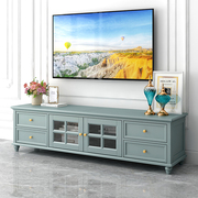 美式轻奢实木电视柜1.6米1.8米2.0米客厅视听柜子电视柜茶几组合