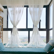 羽毛窗帘纱飘窗落地窗现代简约客厅卧室阳台窗，纱帘成品定制免打孔