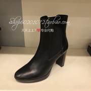 geox健乐士2023秋冬季女靴，欧美圆头高粗跟短筒时装靴女短靴d35tfc