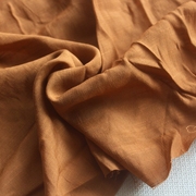 仿丝棉暗橘色纯色竹节纹薄软垂夏季服装面料140*190cm