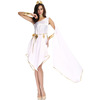 希腊女神cosplay角色扮演服长裙万圣节白色，女神飘逸不规则连衣裙