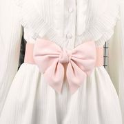 粉色蝴蝶结宽腰带配裙子的束腰腰封女高级感装饰收腰外穿气质时尚