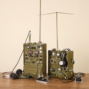复古怀旧老式仿古创意无线电台发报机电报机，模型道具橱窗装饰摆件