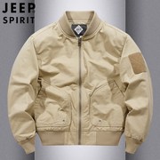 jeep吉普飞行员夹克男士，2023年春秋美式休闲纯棉中年复古外套
