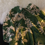 特大码300斤海边度假花，衬衫男士短袖，宽松痞帅夏威夷沙滩半袖衬衣