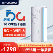 包半年流量粤百讯5G CPE插卡路由器无线随身wifi6移动宽带网络sim卡流量上网宿舍办公家用户外直播热点