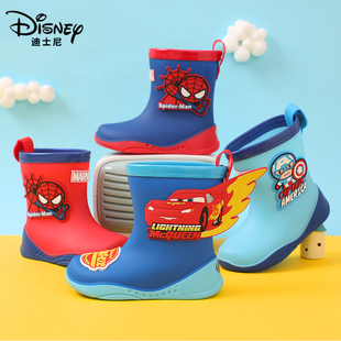 迪士尼儿童雨靴汽车总动员幼儿园卡通小学生软底防水防滑男童雨鞋