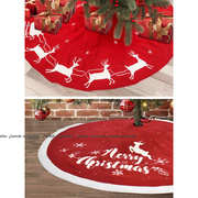 圣诞节装饰品针织立体圣诞树，裙圣诞树底围裙雪花，麋鹿两篇刺绣地垫