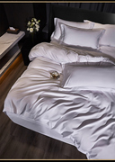 纯白色酒店床上用品四件套，加大床单款民宿用被套宾馆单人床三件套