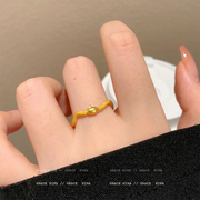 见蛇发财！金色灵蛇戒指女小众设计个性食指戒独特指环高级感轻奢