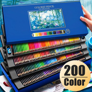 专业200色彩铅画画专用油性水溶性彩色铅笔72色美术生涂色套装120