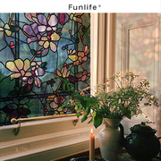 《仙灵花园》法式复古窗户贴纸白花窗贴透明玻璃静电贴膜窗纸