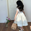 女童白色甜美公主裙高端夏季薄款2024儿童法式连衣裙高级感