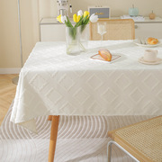 桌布轻奢高级感简约现代棉麻布艺餐桌布北欧风长方形客厅茶几台布