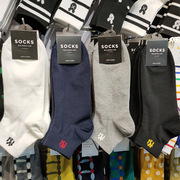 韩国进口东大门男士袜潮牌字母运动袜子，简约纯色四季休闲短袜