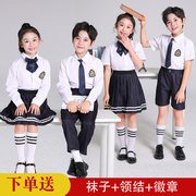 中小学生校服大合唱表演服女童英伦风，jk制服儿童幼儿园演出服套装