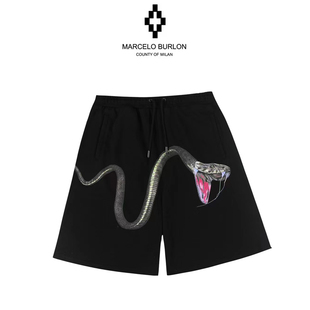 marceloburlon马塞洛布隆，mb毒蛇翅膀短裤印花图案，潮男女款
