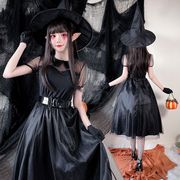 黑色魔法师女巫裙子万圣节小恶魔巫婆装鬼新娘派对成人cosplay服