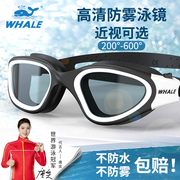 鲸鱼泳镜高清防雾防水大框近视度数男女泳帽，套装专业装备游泳眼镜