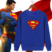 DC英雄超人标志电影周边同款圆领卫衣男宽松套头长袖定制上衣服潮
