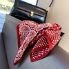 春季韩版红色腰果花，小波点领巾真丝围巾，飘带100%桑蚕丝丝巾小方巾