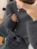 星空灰色亮片针织开衫女冬季2024春秋季高级感气质毛衣外套上衣