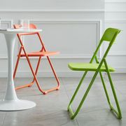 折叠椅家用电脑椅塑料凳子网红靠背，椅子可叠放宿舍小餐椅白色会议