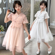 女童连衣裙夏季高级感10岁女孩洋气超仙大童白色公主裙 8儿童裙子