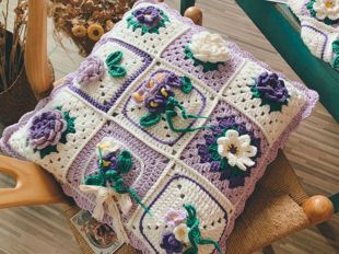 紫罗兰材料包成品手工毛线 可爱编织礼物送女友闺蜜 抱枕 包包DIY