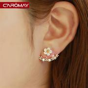 caromay时尚雏菊花耳环耳钉女925银针，设计感气质简约耳坠高级耳饰