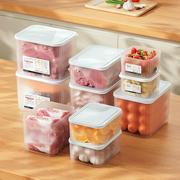 日式保鲜盒食品级冷冻水果饺子冰箱收纳盒透明密封盒加热便当饭盒