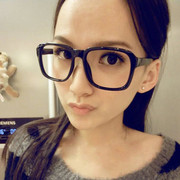 韩版潮男女款无镜片眼镜架，大框眼镜框非主流，豹纹素颜廋脸黑框