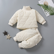 婴儿冬装棉衣套装秋冬季男分体宝宝冬季棉袄棉裤两件套女一岁衣服