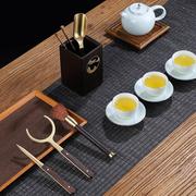 黑檀木茶道六君子套装组合功夫，茶具茶艺配件茶夹茶勺茶针
