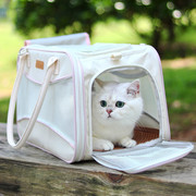 猫咪外出便携宠物包大容量狗狗斜跨手提外带猫袋夏季透气猫包