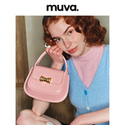 muva法式复古小众手提包包，女贝壳包牛皮(包牛皮，)马鞍单包肩斜挎包mu82